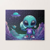 Puzzle Alien de paix mignon et vaisseau spatial (Horizontal)