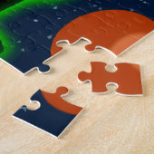 Puzzle Alien d'espace rougeoyant de paix d'yeux bleus (Côté)