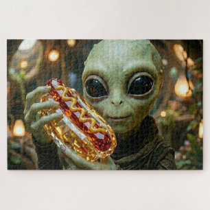 Puzzle Alien Extraterrestre avec Hotdog Cristallin
