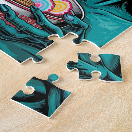 Puzzle Alien Mangeant des nouilles (Côté)
