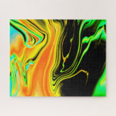 Puzzle Alien Planète marbré vert orange noir (Horizontal)