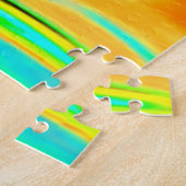 Puzzle Alien Planète marbré vert orange noir (Côté)