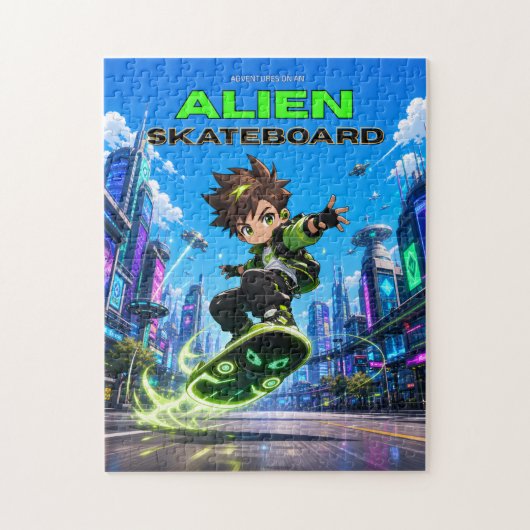 Puzzle Alien Skateboard (Vertical)