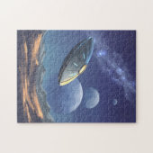 Puzzle Alien ufo dans l'espace (Horizontal)