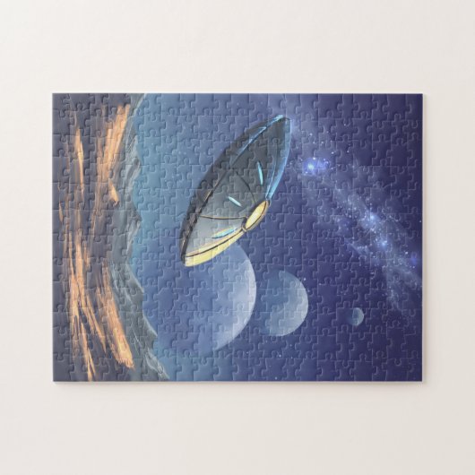 Puzzle Alien ufo dans l'espace (Horizontal)