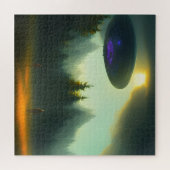 Puzzle Alien UFO Landing dans la science de fiction fores (Horizontal)