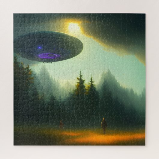 Puzzle Alien UFO Landing dans la science de fiction fores (Vertical)