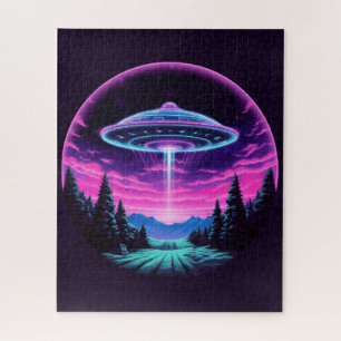 Puzzle Alien vaisseau spatial rétro futuriste