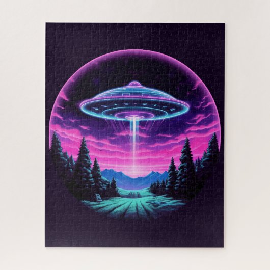 Puzzle Alien vaisseau spatial rétro futuriste (Vertical)