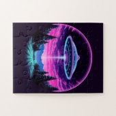 Puzzle Alien vaisseau spatial rétro futuriste (Horizontal)