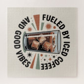 Puzzle Alimenté par du café glacé et de bonnes vibrations (Horizontal)