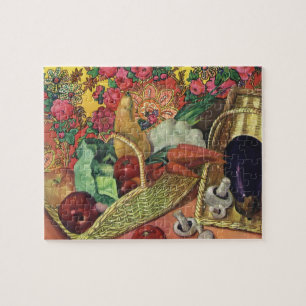 Puzzle Aliments Biologiques, Légumes de Jardin, Fleurs en