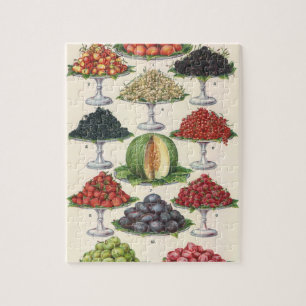 Puzzle Aliments Vintage Assortiment de Fruits sur Plateau
