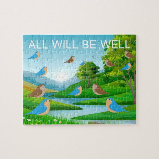 Puzzle All Will Be Well River Trees Birds Nature, Age 6 (Horizontal)