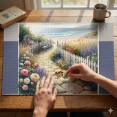Puzzle Allée de jardin de campagne menant à la mer