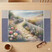 Puzzle Allée de jardin de campagne menant à la mer