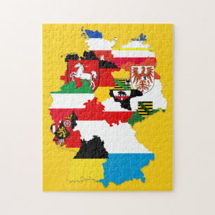 Puzzle Allemagne États drapeaux Carte, Bundesländer Allem