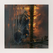 Puzzle Alligator dans l'incendie de forêt des Everglades (Horizontal)