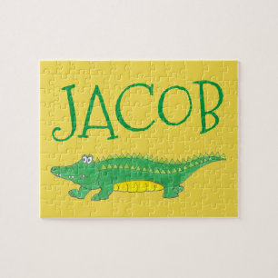 Puzzle Alligator vert personnalisé Crocodile enfant