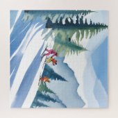 Puzzle Allons faire du ski | Aquarelle d'hiver (Horizontal)