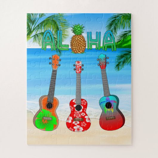 Puzzle Aloha Island Ukuleles (Vertical)