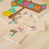 Puzzle Aloha Luau Beach Blonde Coiffeuse fille Jigsaw Puz (Côté)