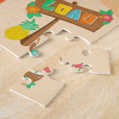 Puzzle Aloha Luau Beach Cheveux Noirs Garçon Jigsaw Puzzl (Côté)