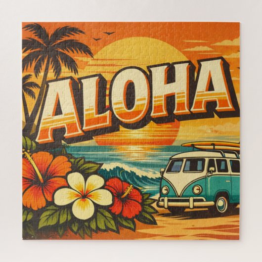 Puzzle Aloha Tropical Island Sunset Artwork (Vertical)