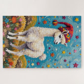 Puzzle Alpaca Peruvian Christmas Tassel Hat (Horizontal)