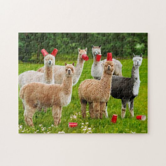 Puzzle Alpacas Avec Coupes Rouges (Horizontal)