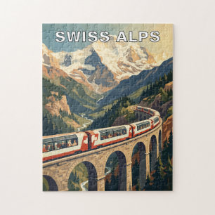 Puzzle Alpes suisses Suisse Voyage Train Vintage