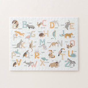 Puzzle Alphabet animalier pour enfants en grandes lettres