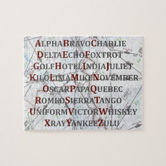 Puzzle Alphabet d'aviation, Alphabet phonétique pour pilo (Horizontal)