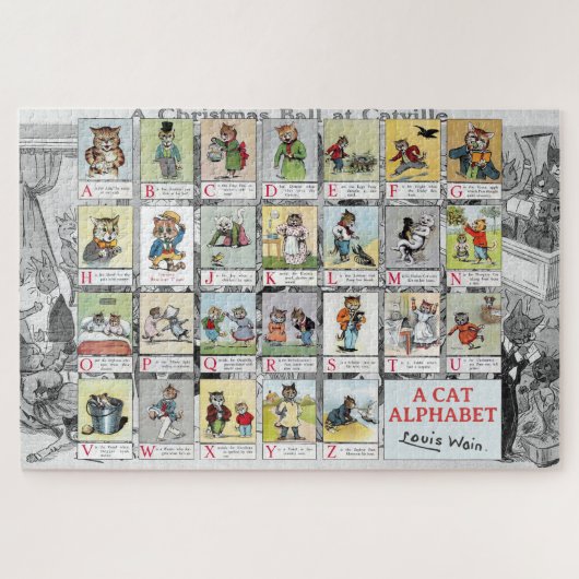 Puzzle Alphabet de chat, Louis Wain (Horizontal)