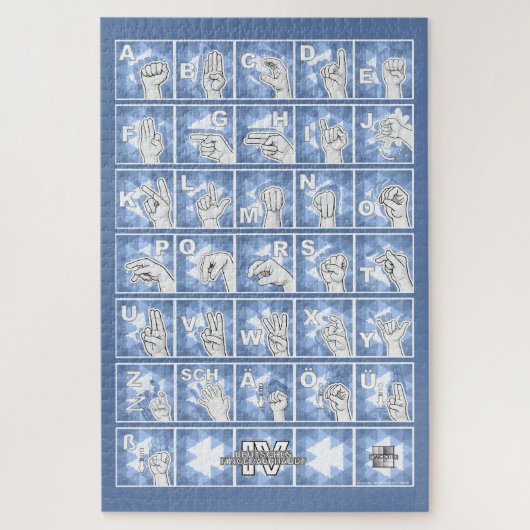 Puzzle Alphabet digital allemand 4 - bleu / (Vertical)