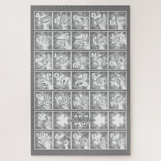 Puzzle Alphabet digital allemand 4 - gris / (Vertical)