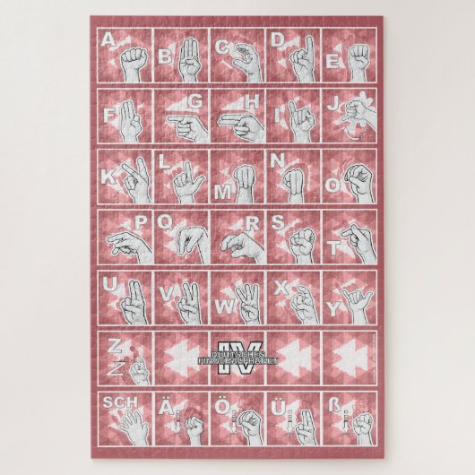 Puzzle Alphabet digital allemand 4 - rouge / (Vertical)