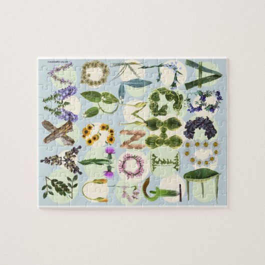 Puzzle Alphabet Fleur Nature | Enfants ABC (Horizontal)