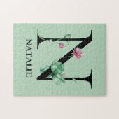 Puzzle Alphabet Floral Personnalisé N Monogramme (Horizontal)