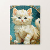 Puzzle Alphonse Mucha Art Nouveau Chat Blanc (Vertical)