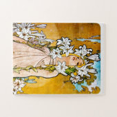 Puzzle Alphonse Mucha - Lily - White Border (Horizontal)