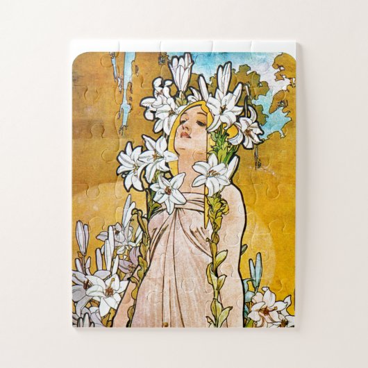 Puzzle Alphonse Mucha - Lily - White Border (Vertical)
