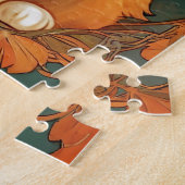 Puzzle Alphonse Mucha Style Chat orange (Côté)