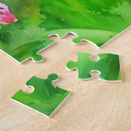 Puzzle Alstroemeria rose Fleurs Lily Style Aquarelle (Côté)