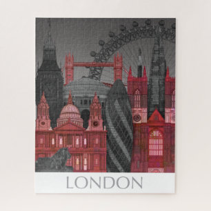 Puzzle Altitudes de Londres par nuit - rouge