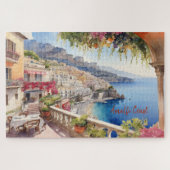 Puzzle Amalfi Coast Italy Aquarelle Sketch | (Horizontal)