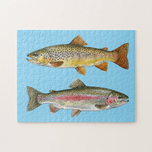 Puzzle Amateur de pêche - Conception de pêche à la truite (Horizontal)