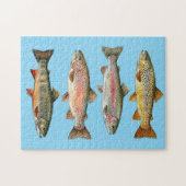 Puzzle Amateur de pêche - Conception de pêche à la truite (Horizontal)