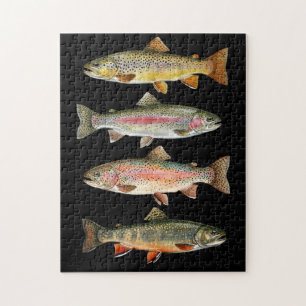 Puzzle Amateur de pêche - Conception de pêche à la truite