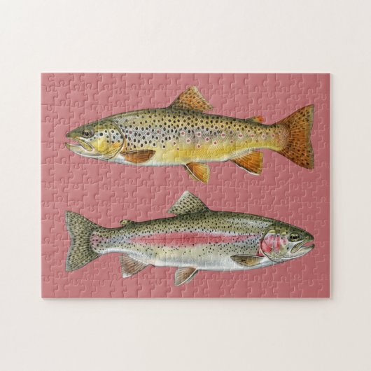 Puzzle Amateur de pêche - Conception de pêche à la truite (Horizontal)